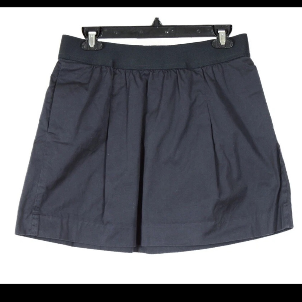 J. Crew Women’s Skirt 6 Blue Flared Elastic Waist Pockets 100% Cotton Knit